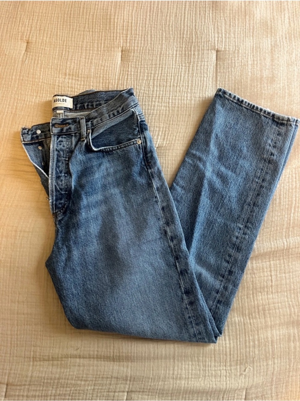 Agolde 90s Pinch Waist Blue Jeans, Button fly size 26